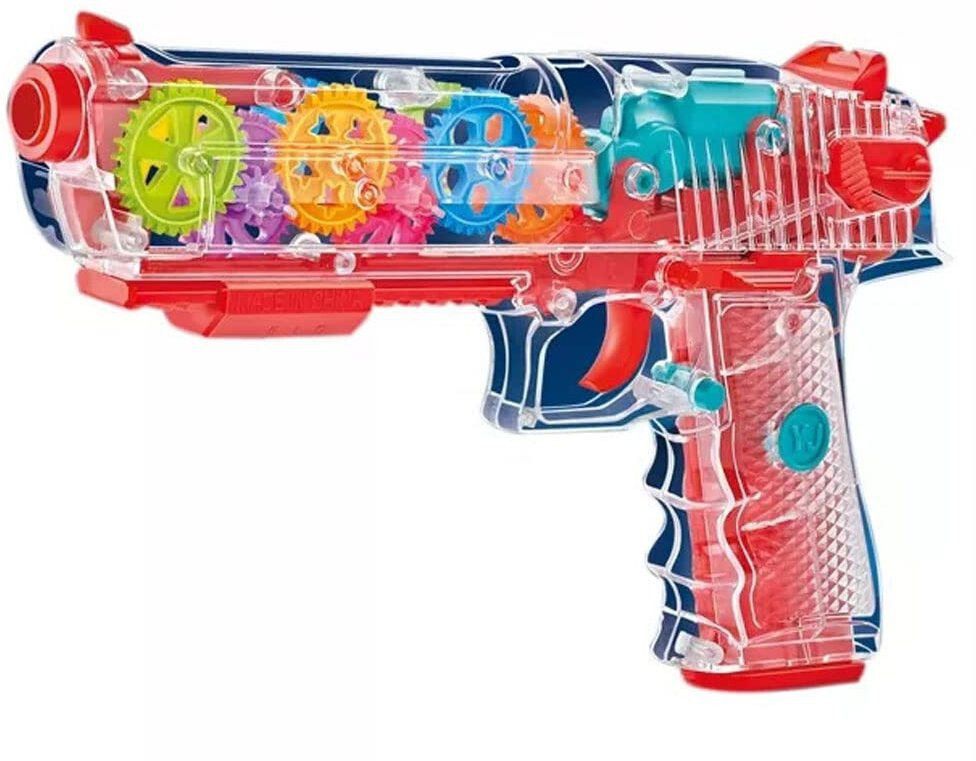 Transparent Musical Toy Gun for Kids with Laser Light and Flashing 3D Light Guns & Darts-image-12