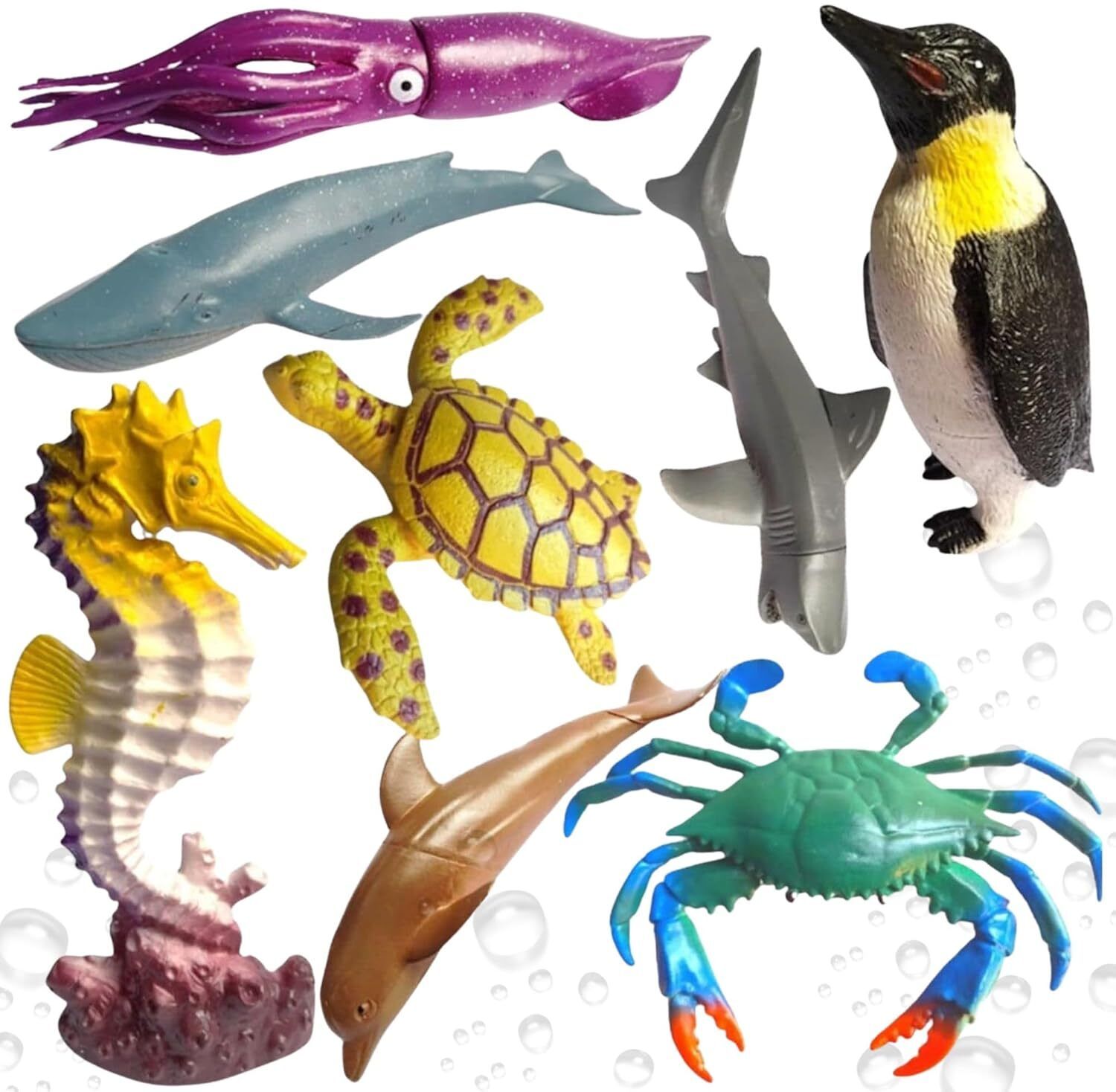 Big Size Sea Animal Figures Toys 10PC for Kids | Ocean Marine Creatures Playset-image-25