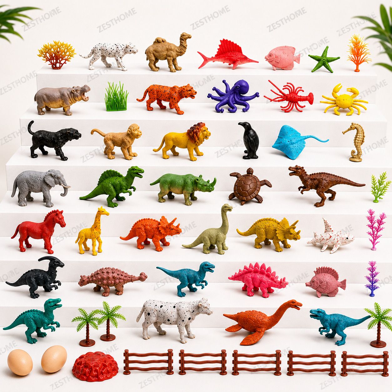zesthome 53PCS Animal Figure Toys Set for Kids Zoo animals Gift for Kids-picture-27