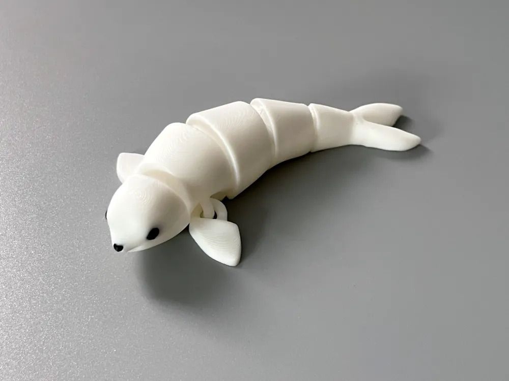 Articulated Flexi White Seal 3D Printed Moving Joint Toy-image-23