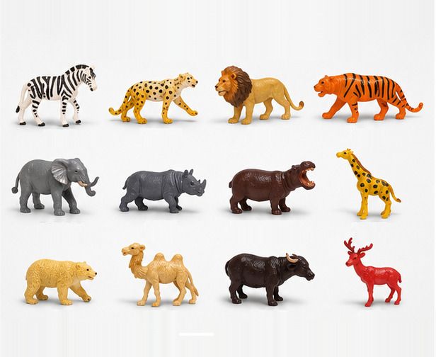 littlin 12pc Realistic Wild Animals Action Figure Toys for Kids-picture-45