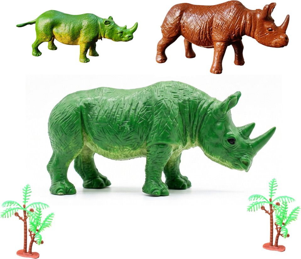 zesthome Rhinoceros Family Animal Toy Set | Realistic Wild Animal Toys |3pcs Rhino-picture-32