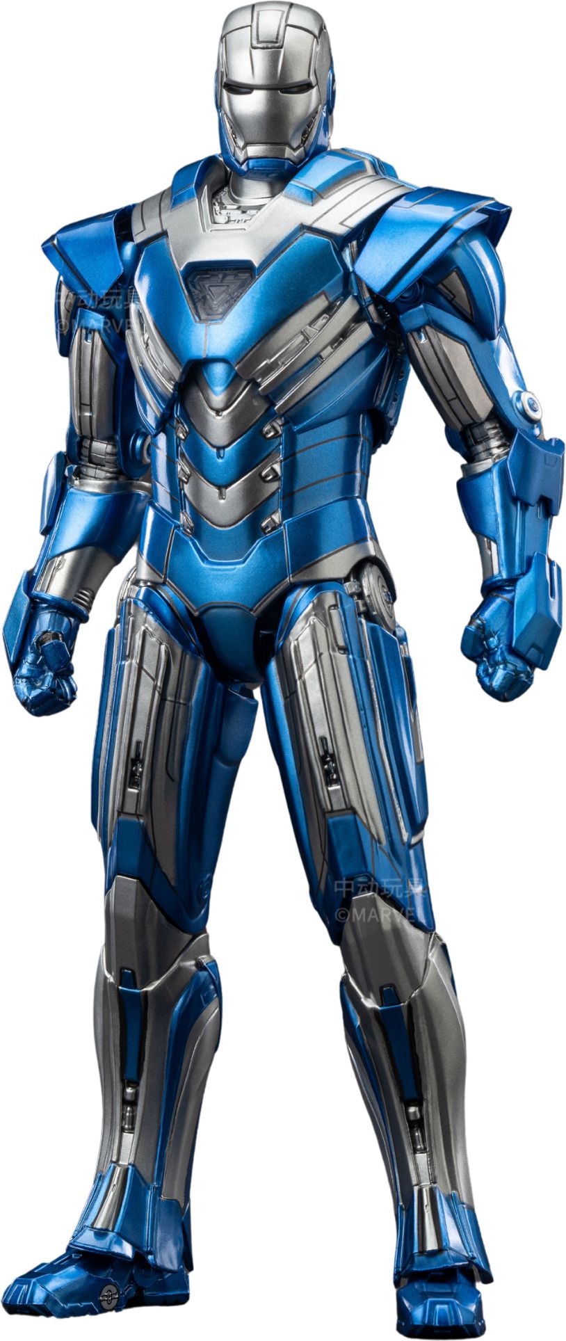 marvel Iron Man 3 Mark 30 Blue Armor Action Figure, Interchangeable Hands & Stand-picture-11