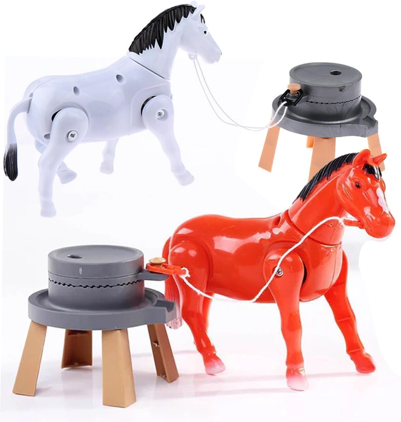 kidology Electric Rotating Horse Toy | Battery Operated Horse Playset with Mill-picture-22