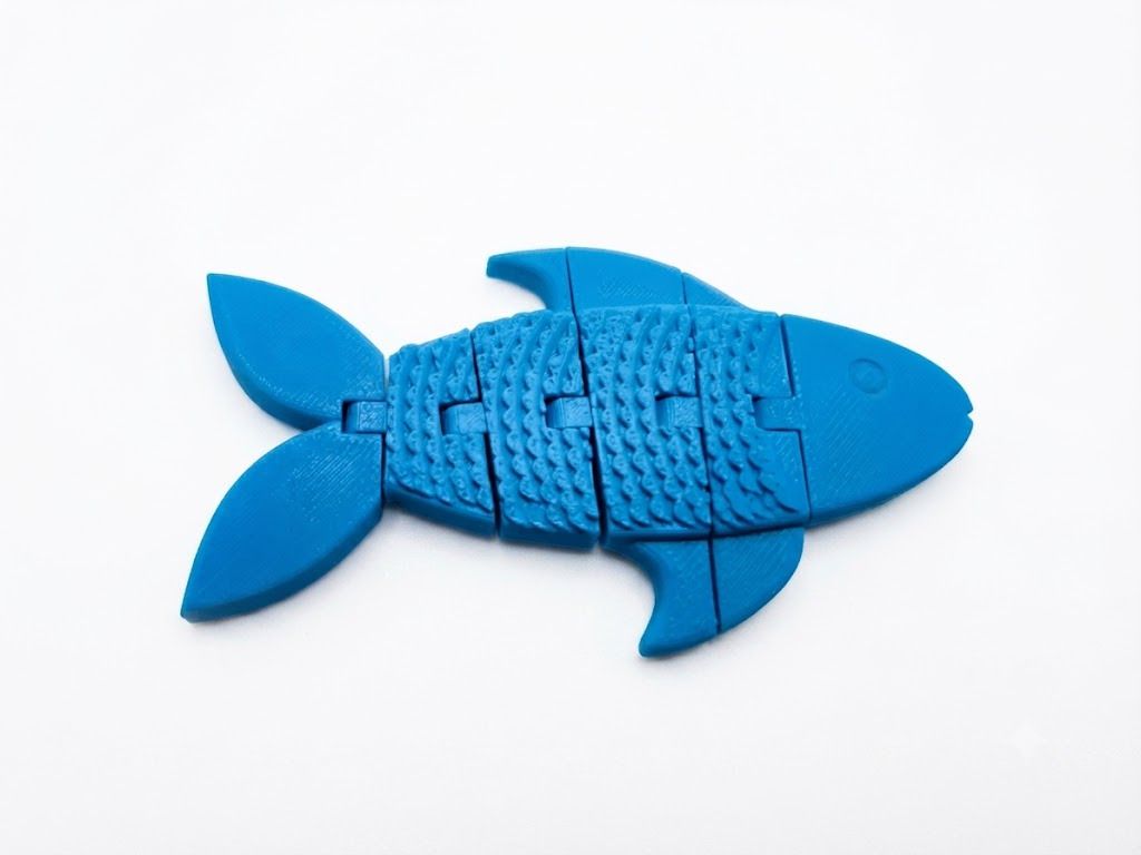 3dridalstudio Articulated Flexi Blue Fish 3D Printed Moving Joint Toy And Fidget Showpiece-picture-24