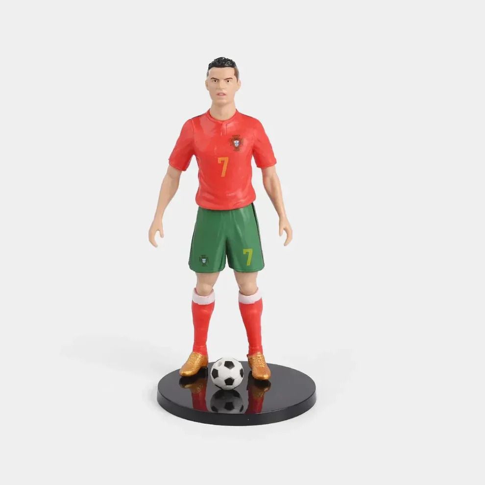 awestuffs Christiano Ronaldo Large Action Figure with Ball & Stand for Car, Office & Desk-picture-8