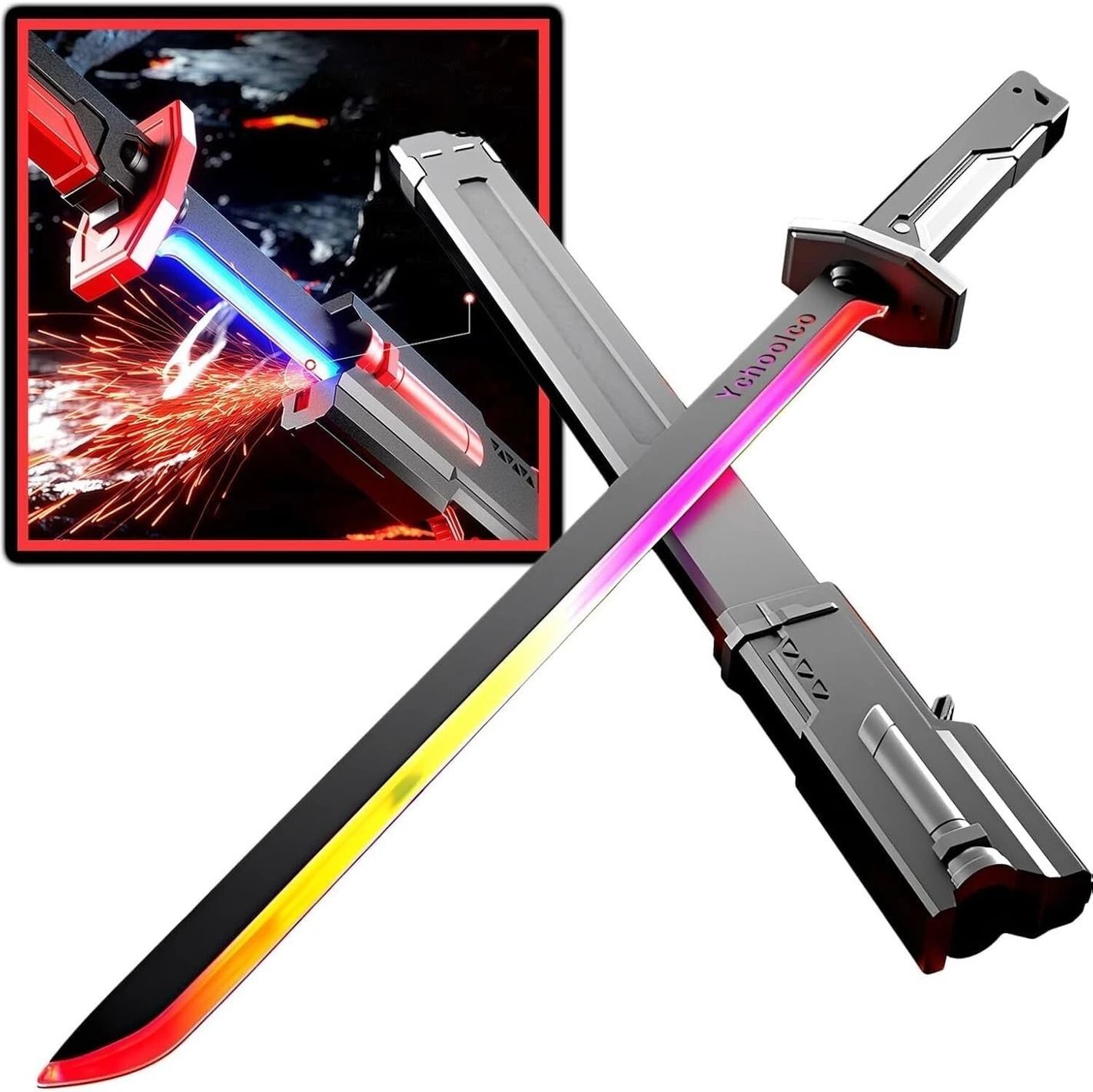Sword with Smoke & Spark Effects, 7-Color Light Blade with Sound-image-8