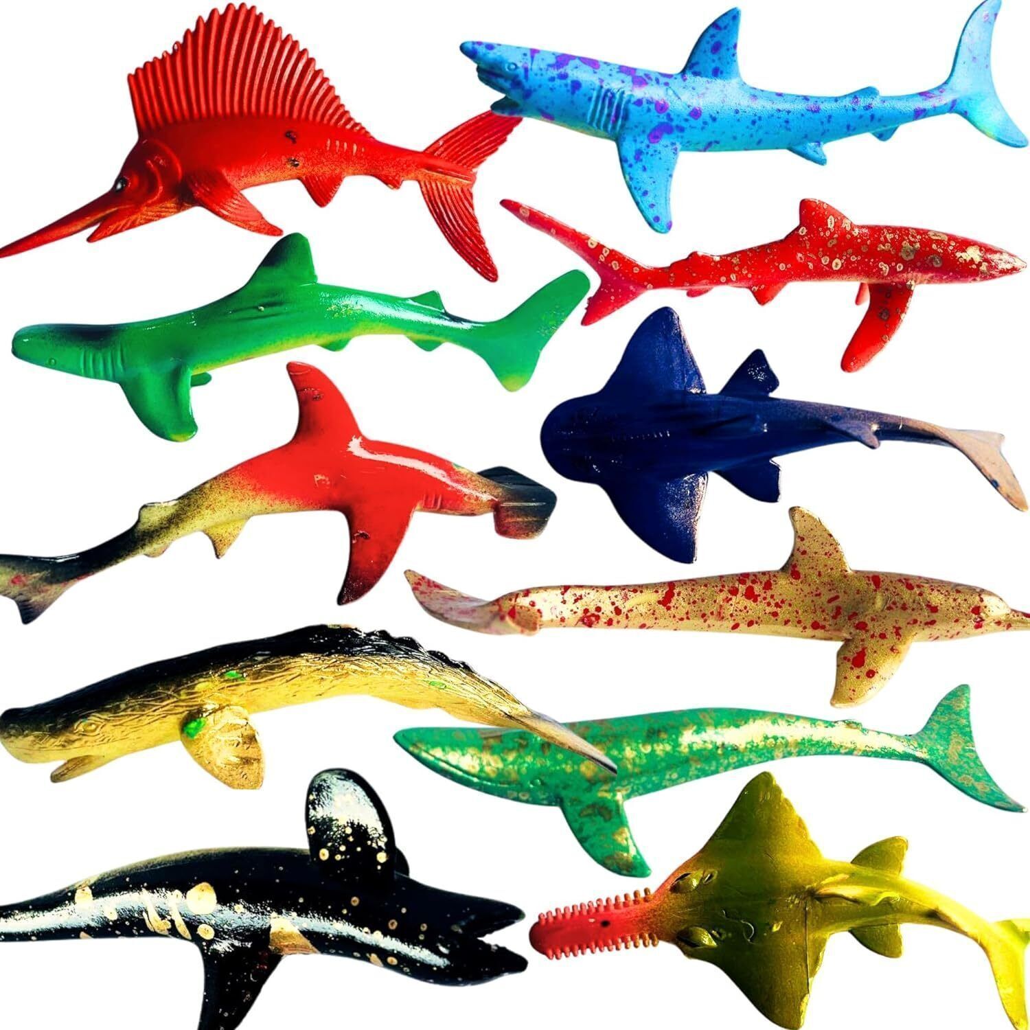 cj children's joy Aquatic Fish Toys for Kids Boys and Girls Set of 12PC Ocean Sea Animal Toys-picture-11