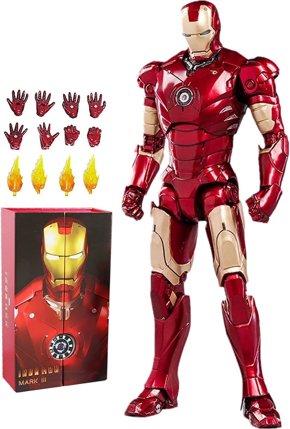 New IRON MAN High Details Mark 3 Suit Action Figure ZD Toys Avengers Movie-image-34