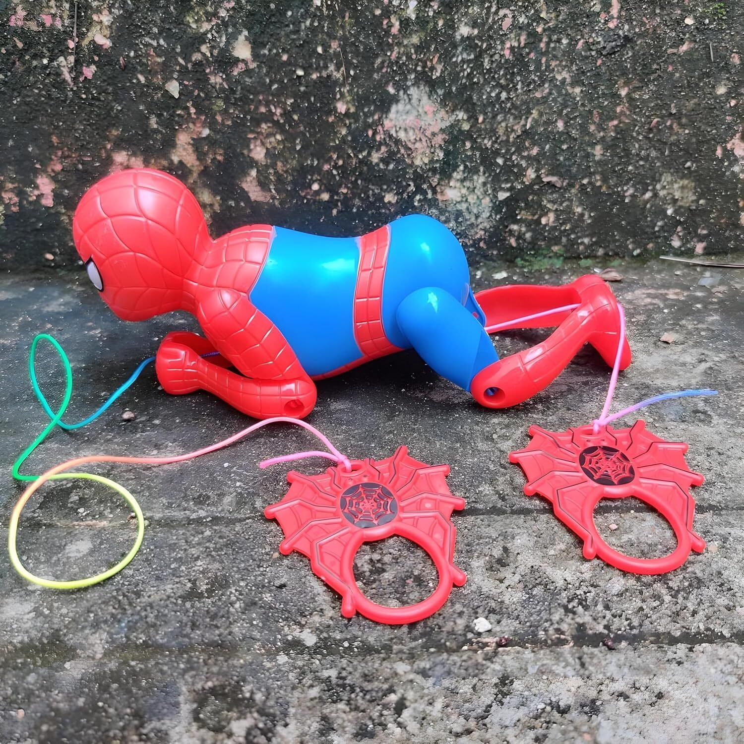 spider rope toy Crawling Superhero Action Figure with Pull Rope Launcher-image-6