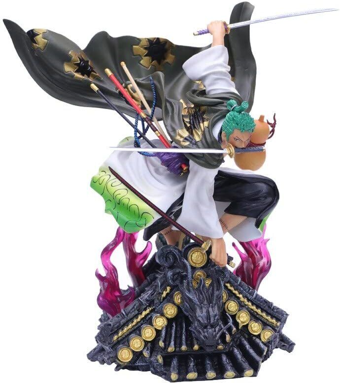 One Piece Anime Roronoa Zoro Action Figure On Roof 18 cm Desk Car Decoration Toy