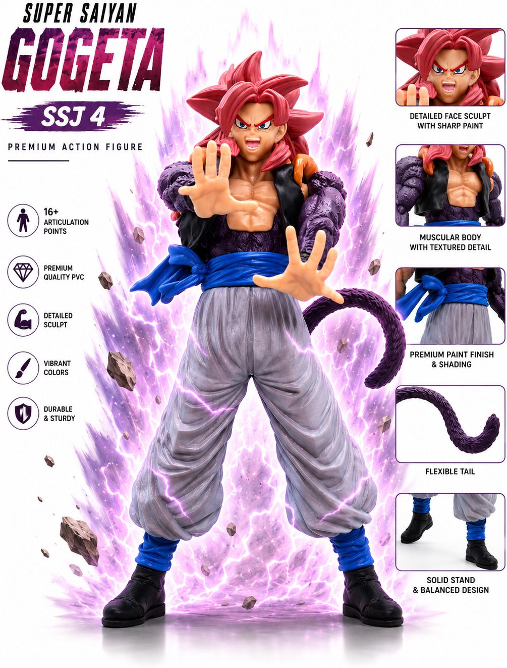 rumon Super Saiyan 4 Gogeta Action Figure – Premium PVC Anime Collectible Statue-picture-25