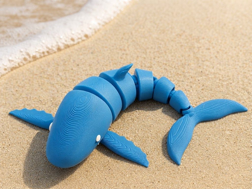 3dridalstudio Articulated Flexi Blue Whale 3D Printed Moving Joint Toy-picture-12