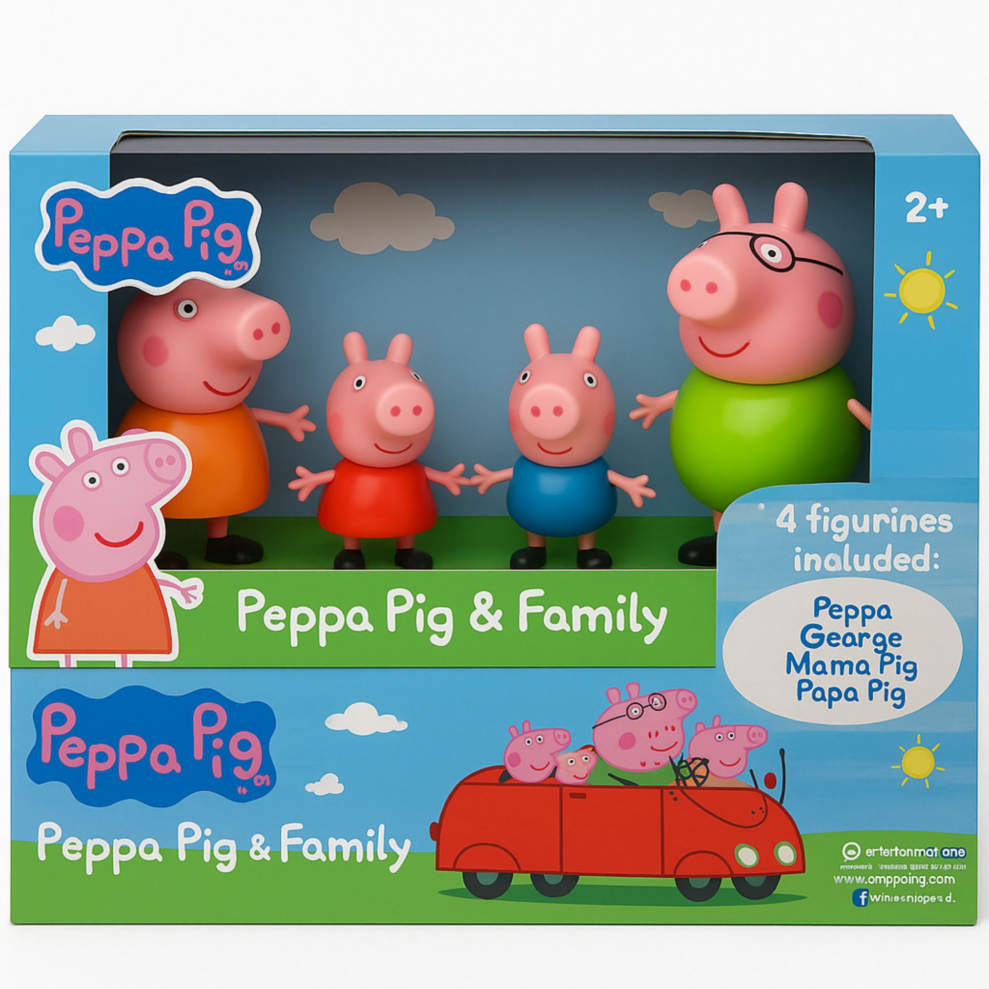 Peppa Pig Family Toy Set - 4 Figures (Peppa, George, Mama Pig, Papa Pig)