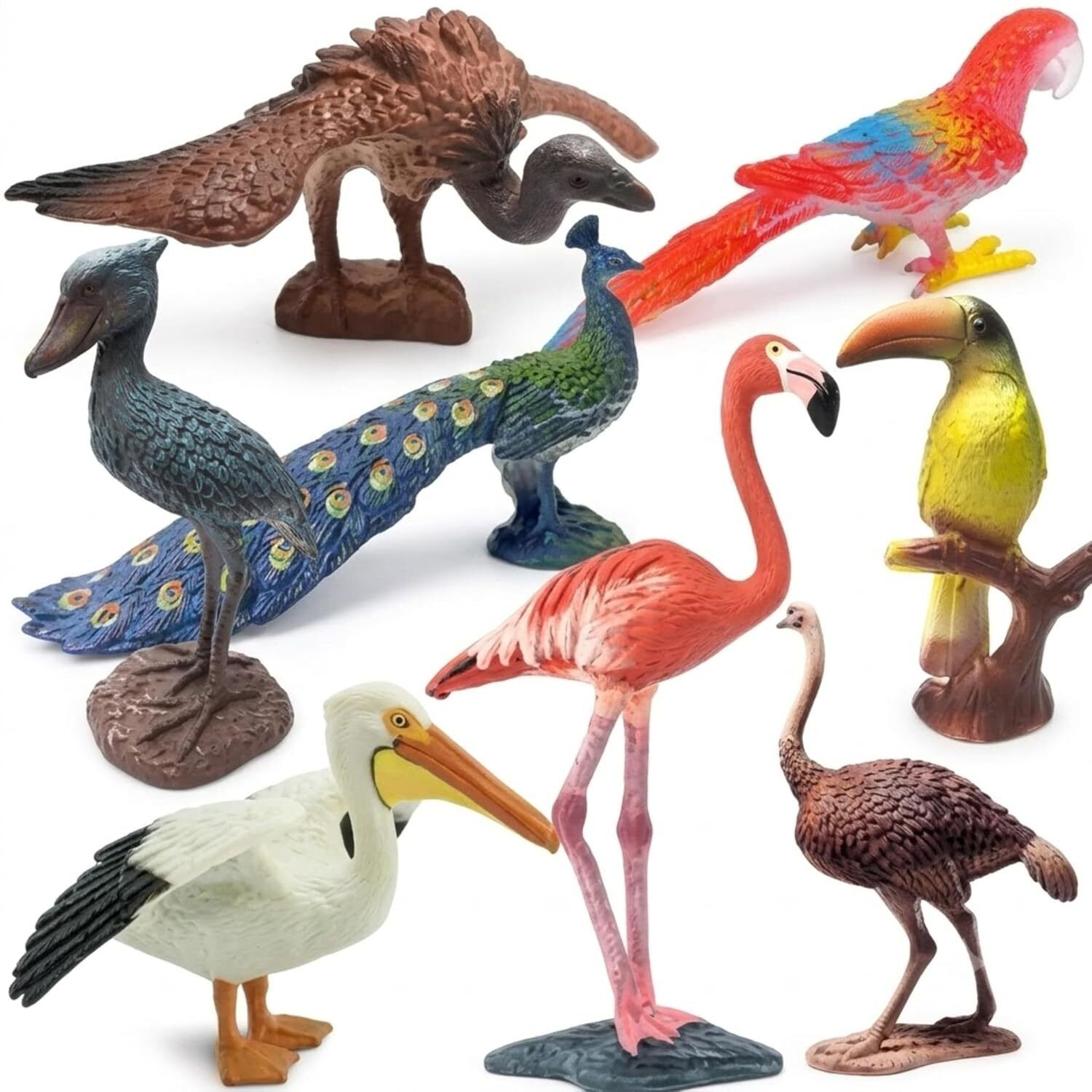 playhubs 8PCS Big Size Realistic Bird Figures Toy Set | Flying Birds Animal for Kids 3+-picture-12