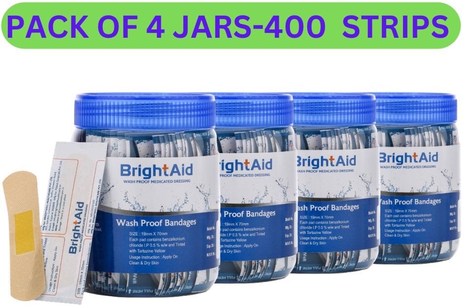 Waterproof Bandaid (Pack of 4 JARS) 400 STRIPS Adhesive Band Aid-image-26