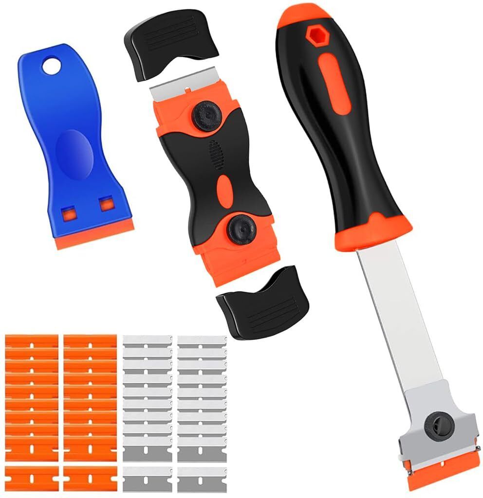 SERPLEX Razor scraper tool set with metal and plastic blades for sticker removal for Computers-image-41