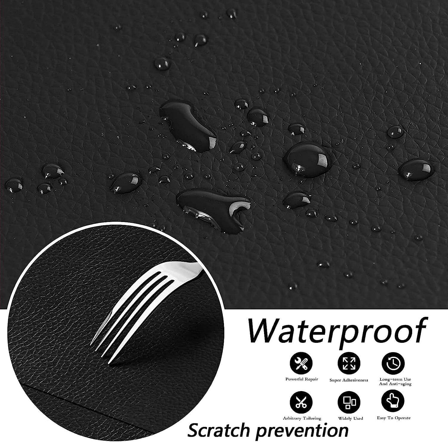 frevrons Black Self Adhesive Leather Repair Patch Roll | Waterproof Leather Repair 30 * 60 cm Acrylic Sheet-picture-12