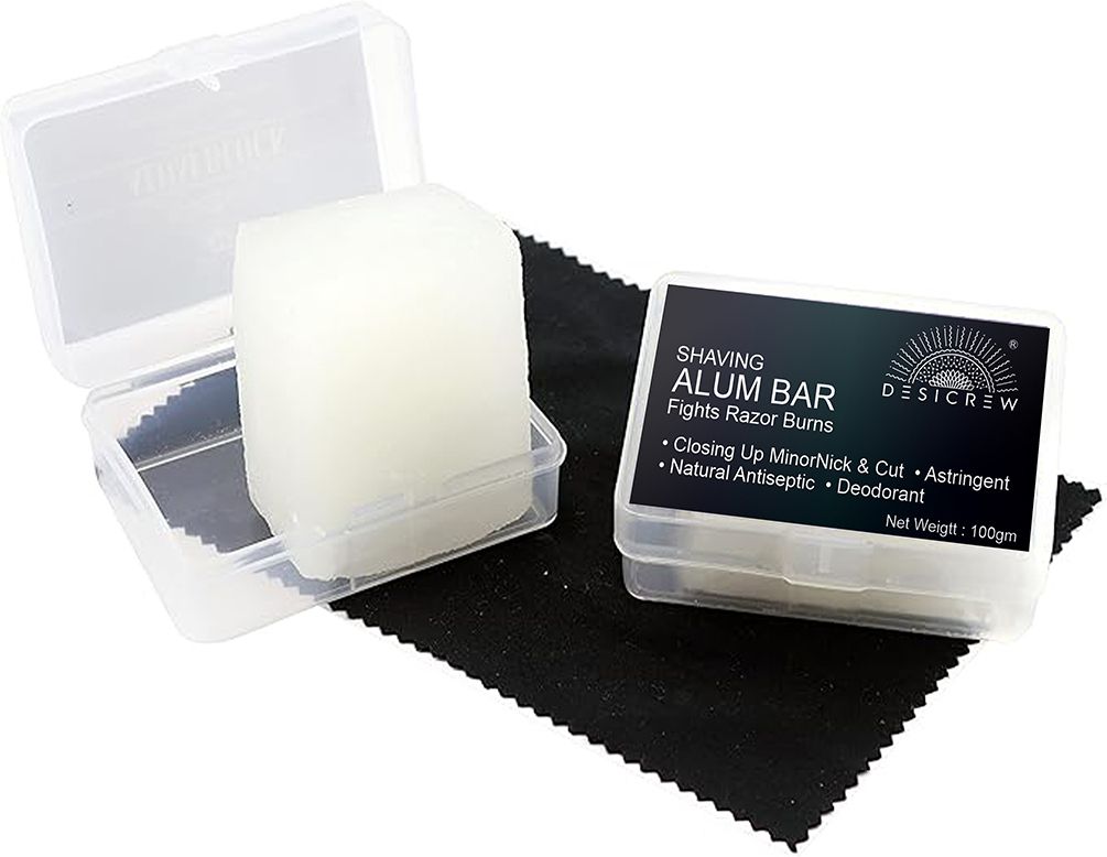 desi crew Shaving Alum Bar (Fitkari) with travel case Natural Phitkari Stone Bar-picture-27