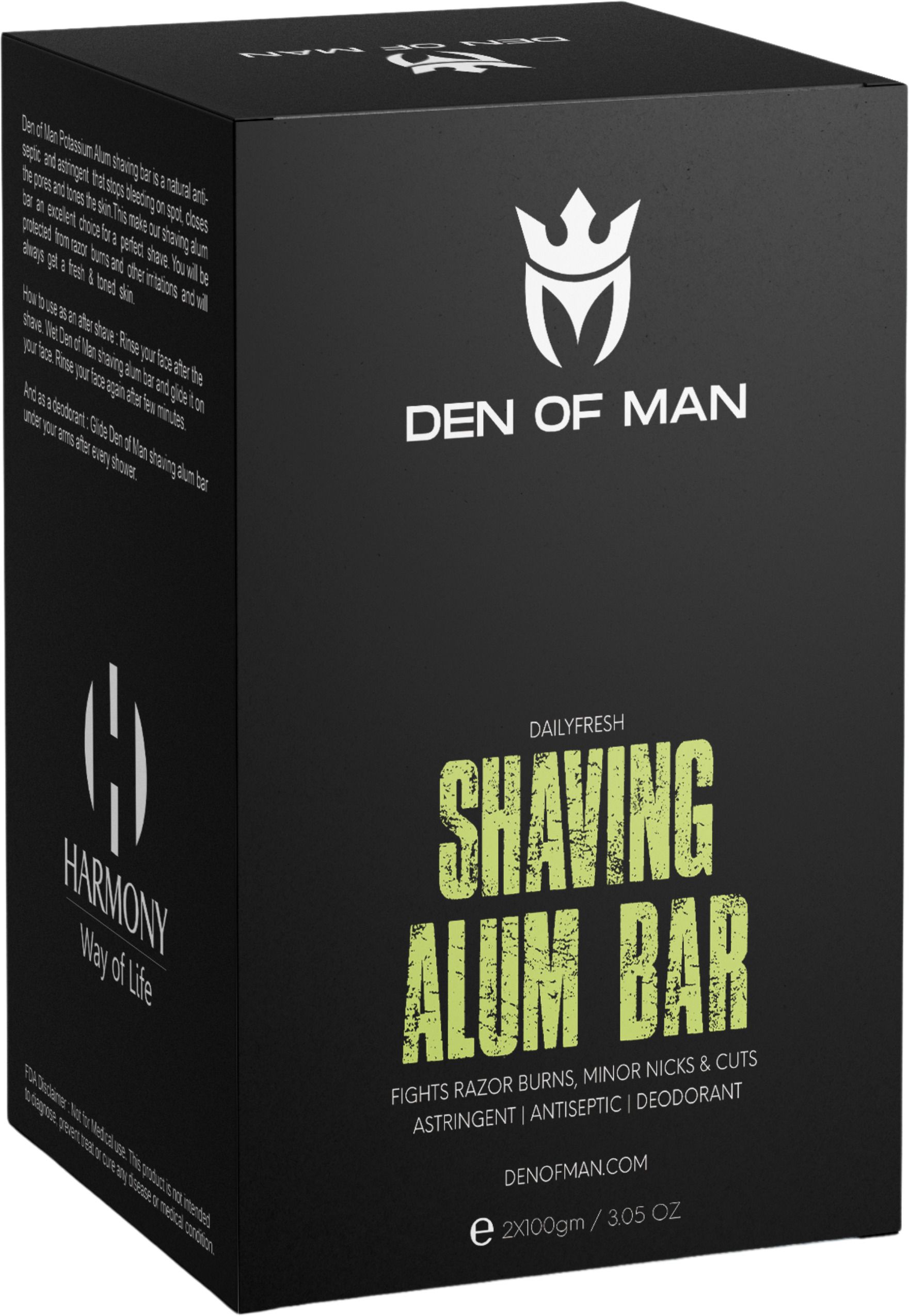 den of man 2x100gm Alum Stone (fitakri) Shaving Bar for Razor Burns, Minor Cuts, Antiseptic-picture-18