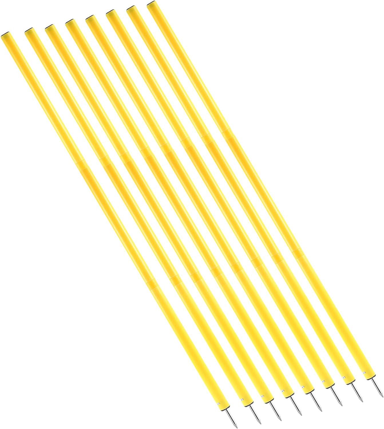 8 Pcs Training Agility Poles Adjustable Soccer Agility Poles Two Piece Agility Pole