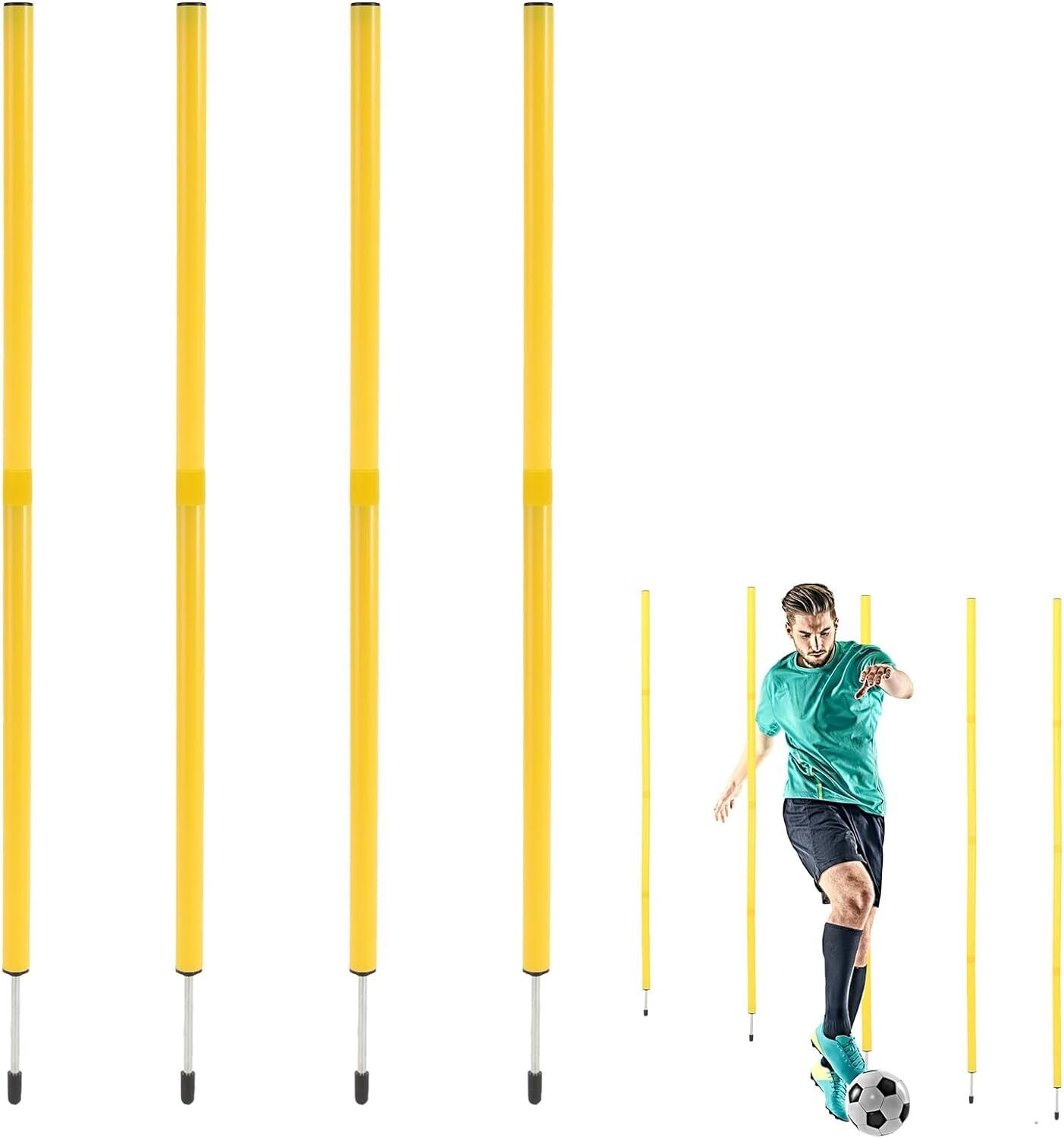 lcarno 4 Pcs Training Agility Poles Adjustable Soccer Agility Poles Two Piece Agility Pole-picture-22