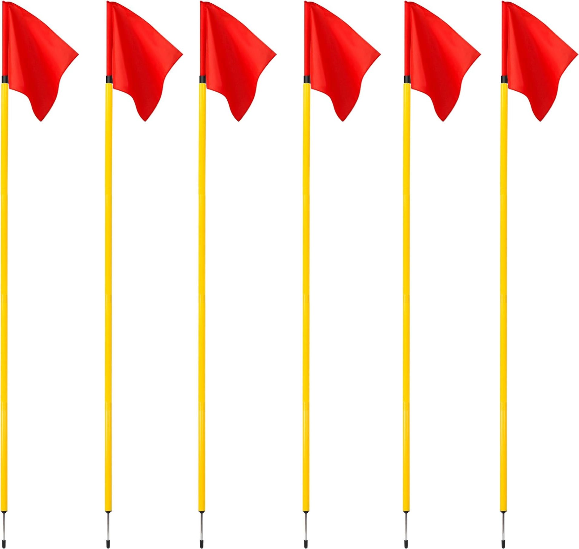 lcarno 6 Pc Corner flags Portable Soccer Flags Soccer Poles Two Piece Agility Pole-picture-29
