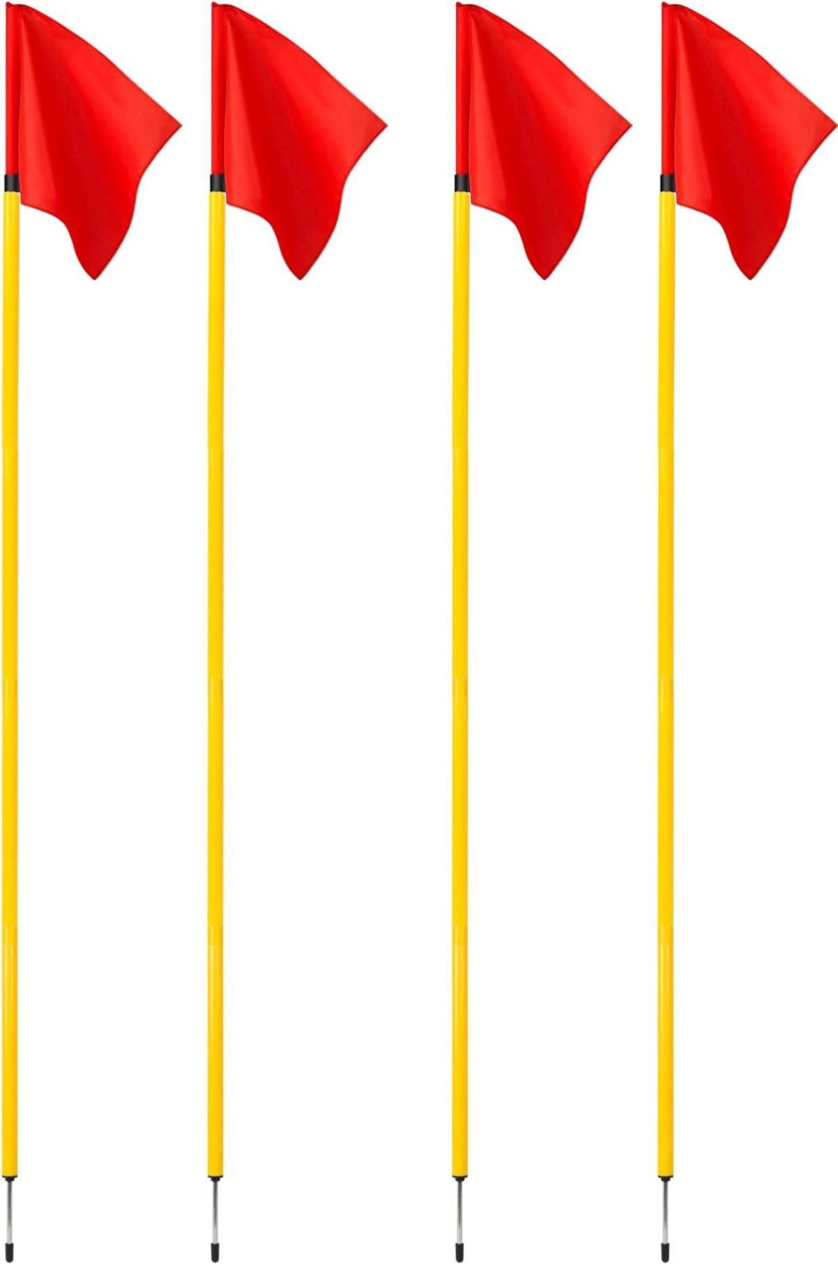 lcarno 4 Pc Corner flags Portable Soccer Flags Soccer Poles Two Piece Agility Pole-picture-30