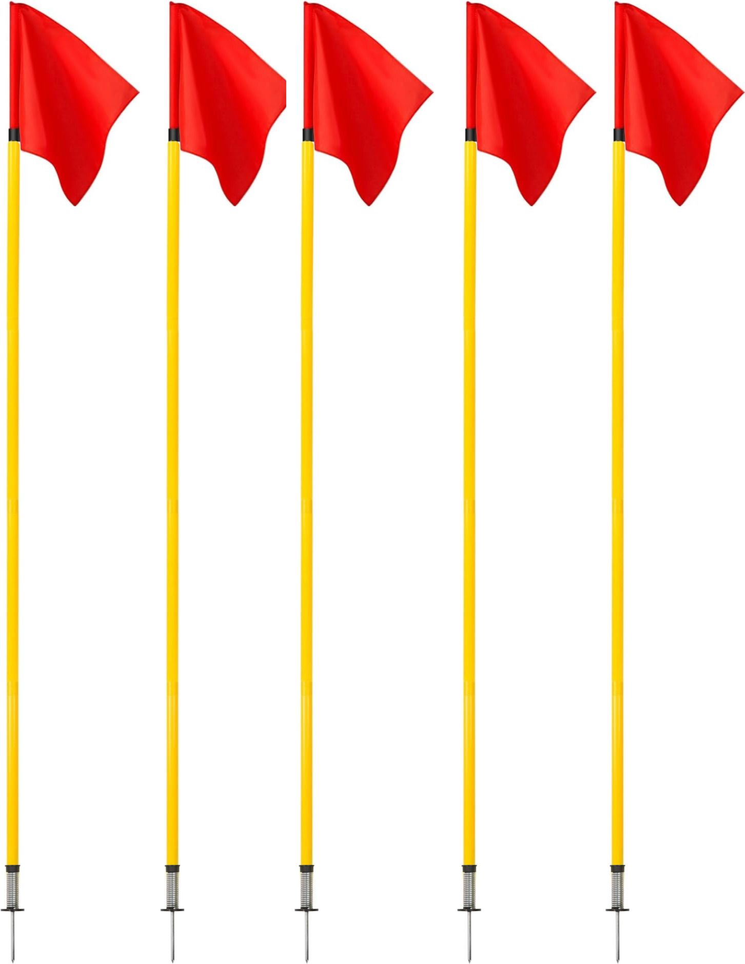 lcarno 5 Pc Spring Corner flags Portable Soccer Flags Soccer Poles Two Piece Agility Pole-picture-17
