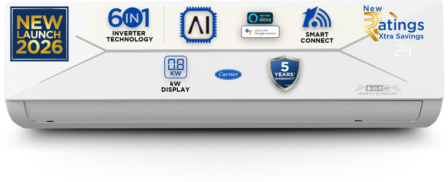 carrier 2026 Model 1 Ton 5 Star Split AI Inverter with Wi-fi Convertible 6-in-1 with Geo-Fencing & Voice Control,Smart Energy Display, Insta Cool, Auto Defrost Clean AC-picture-11