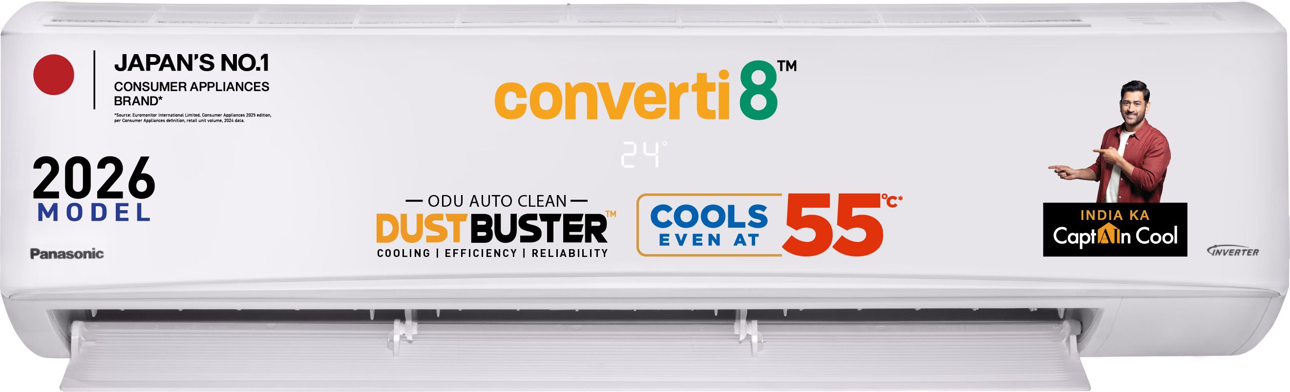 panasonic 2026 Model 1.5 Ton 3 Star Split Inverter Smart Auto Cool, DustBuster Tech, Higher Airflow, 2-Way Swing, Cools at 55 Deg. C, Copper Condenser, 8in1 Convertible, PM0.1 Filter AC-picture-29