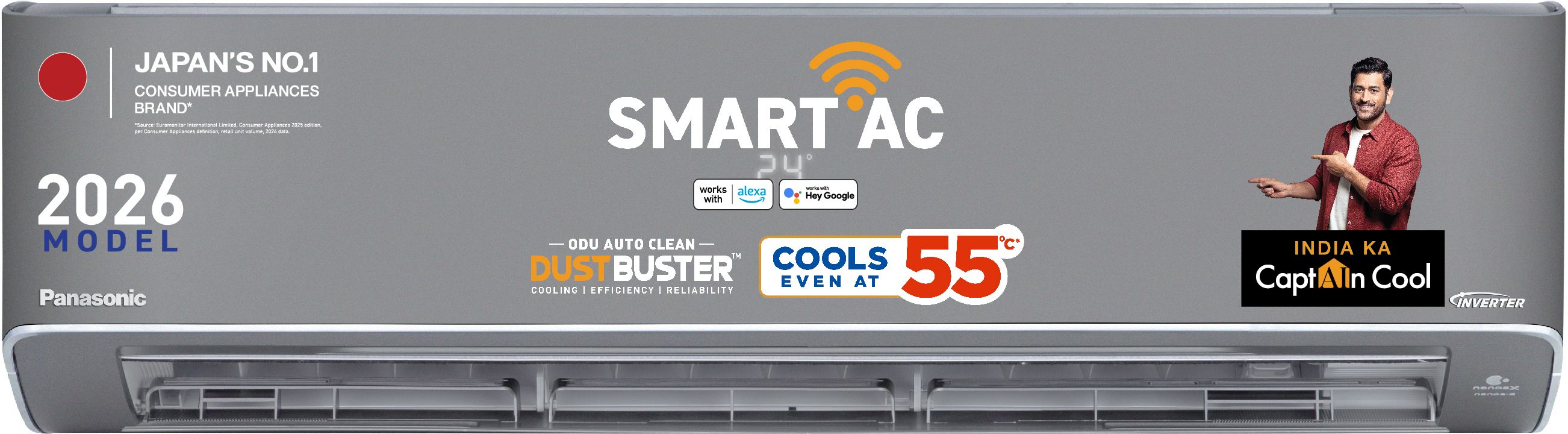 panasonic 2026 Model 1.5 Ton 5 Star Split Inverter with Wi-fi Smart, DustBuster Tech, Matter Enabled, AI, nanoe, AQI, Higher Airflow, 4-Way Swing, Cools at 55 Deg. C, Copper Condenser, 8in1 Convertible AC-picture-8