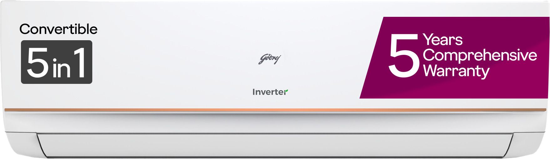 5-in-1 Convertible Cooling 2023 Model 1 Ton 5 Star Split Inverter i-sense Technology with Blue Fin Anti Corrosive Coating AC- White, Gold-image-32