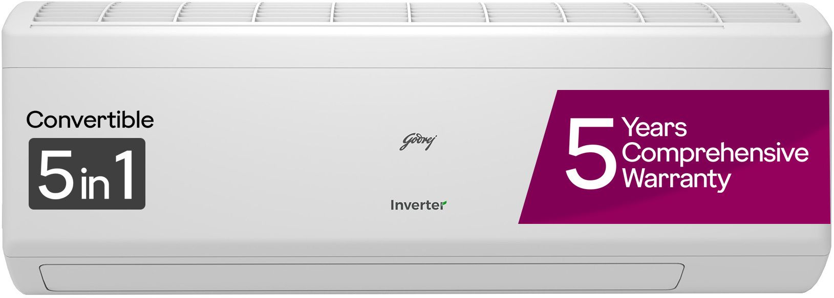 5-in-1 Convertible Cooling 1 Ton 5 Star Split Inverter I-sense Technology with Blue Fin Anti Corrosive Coating AC- White-image-37