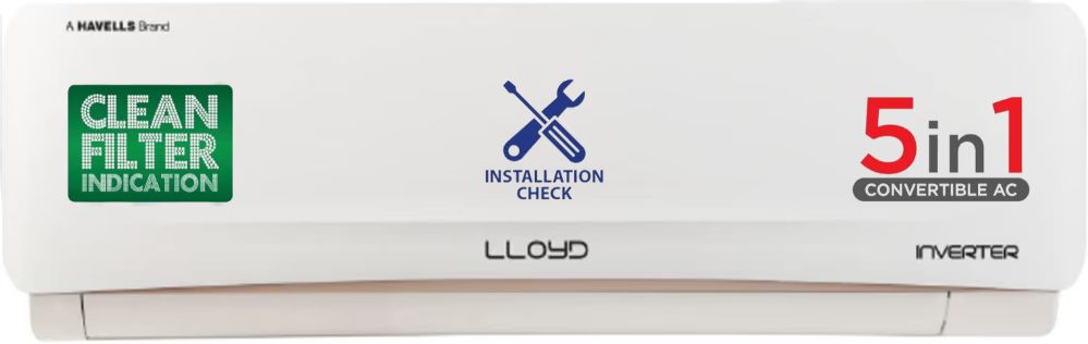 lloyd 1.5 Ton 5 Star Split Inverter AC with Wi-fi Connect - White, Gold-picture-4
