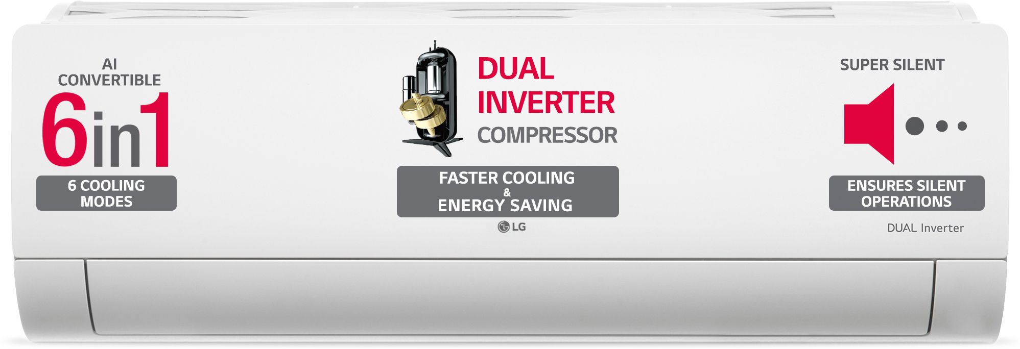 lg AI Convertible 6-in-1 Cooling 2024 Model 1 Ton 3 Star Split Inverter 2 Way Swing, HD Filter with Anti-Virus Protection with VIRAAT Mode & ADC Sensor AC- White-picture-21