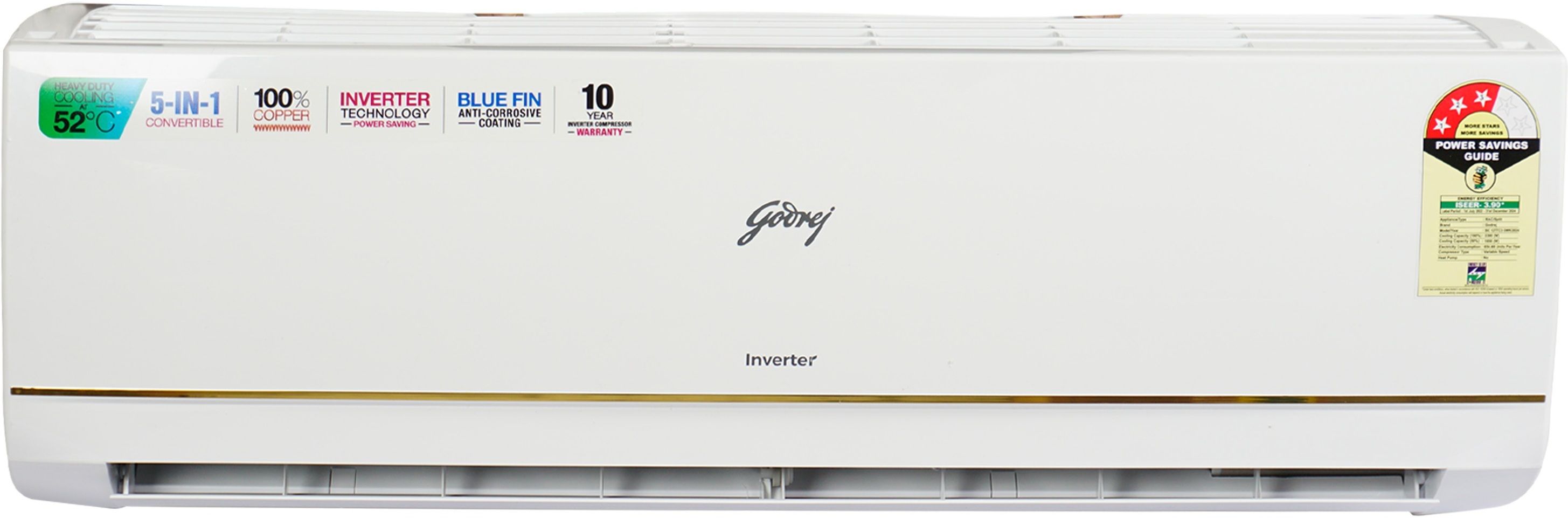 godrej 2024 Model 1 Ton 3 Star Split Inverter AC- White-picture-3