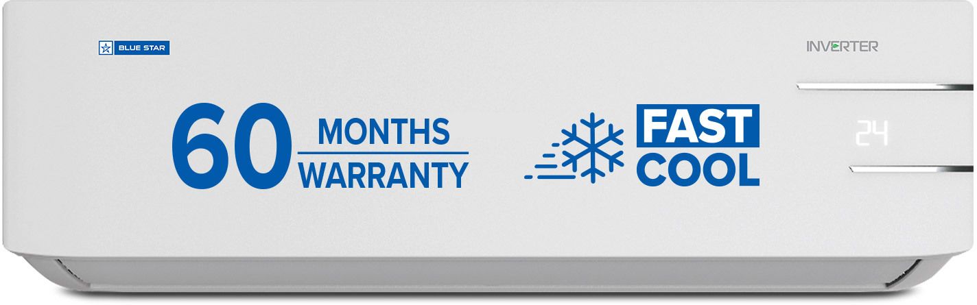 2025 Model 1 Ton 3 Star Split Inverter AC- White