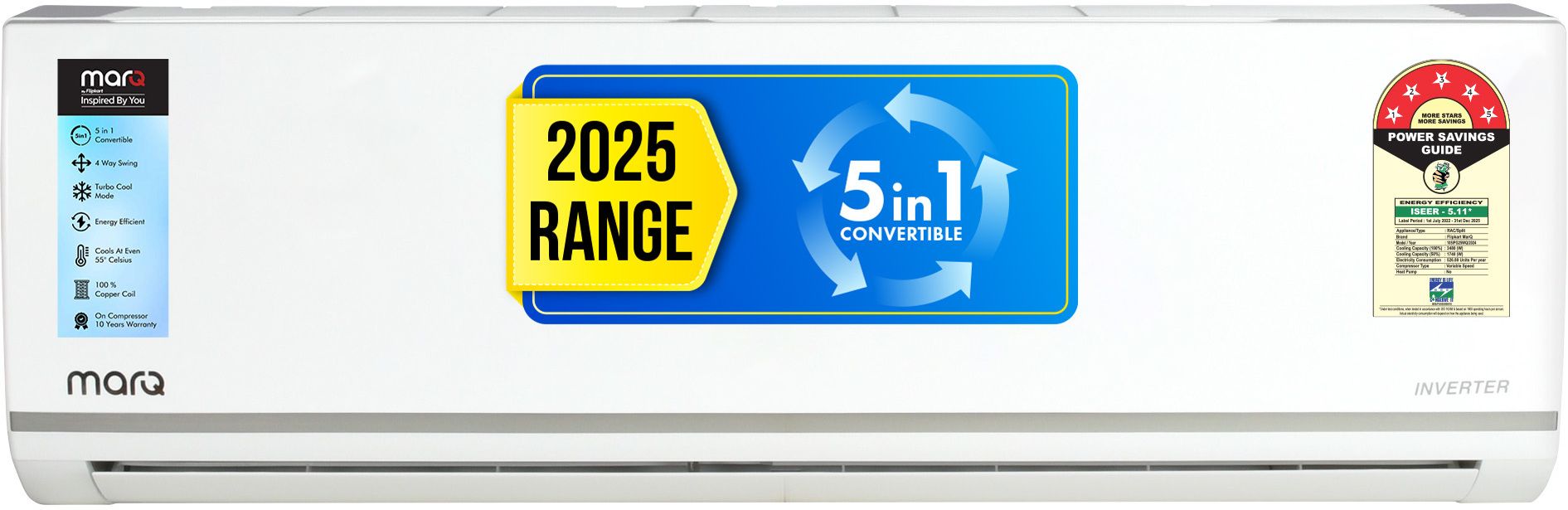 2025 1 Ton 5 Star Split Inverter 5-in-1 Convertible with Turbo Cool Technology AC- White-image-49