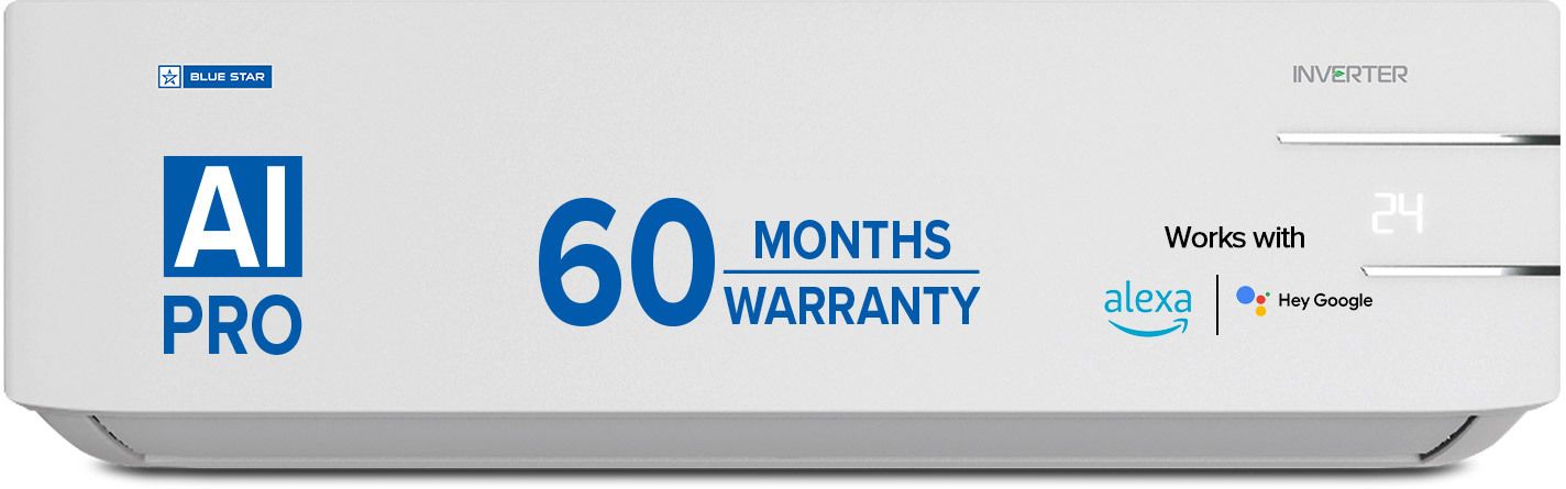 2025 Model 1.5 Ton 3 Star Split Inverter AC with Wi-fi Connect- White