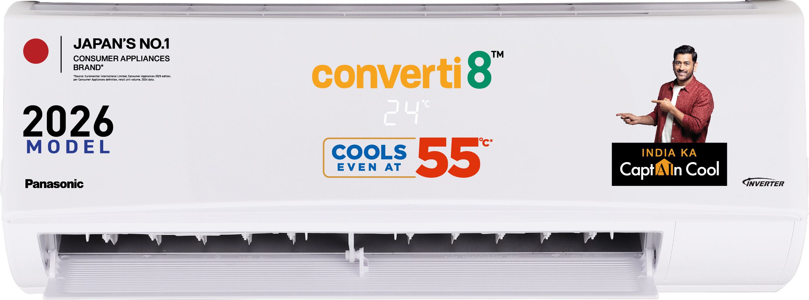 panasonic 2026 Model 1 Ton 3 Star Split Inverter Smart Auto Cool, Crystal Clean, Higher Airflow, 2-Way Swing, Cools at 55 Deg. C, Copper Condenser, 8in1 Convertible, PM0.1 Filter AC-picture-46