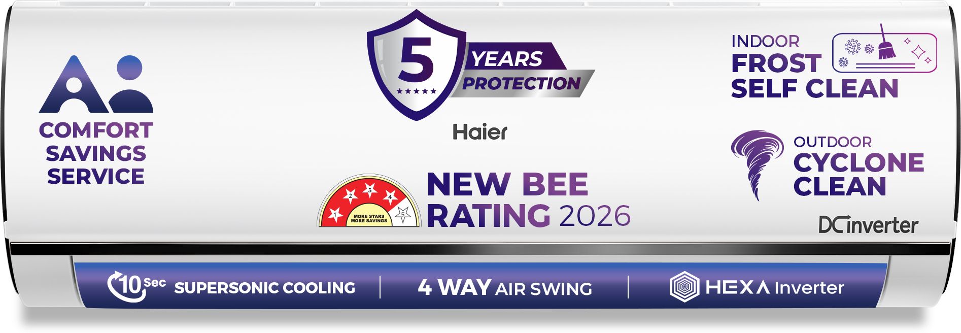 haier 2026 Model 1 Ton 4 Star Split HEXA Inverter with Wi-fi AC-picture-29