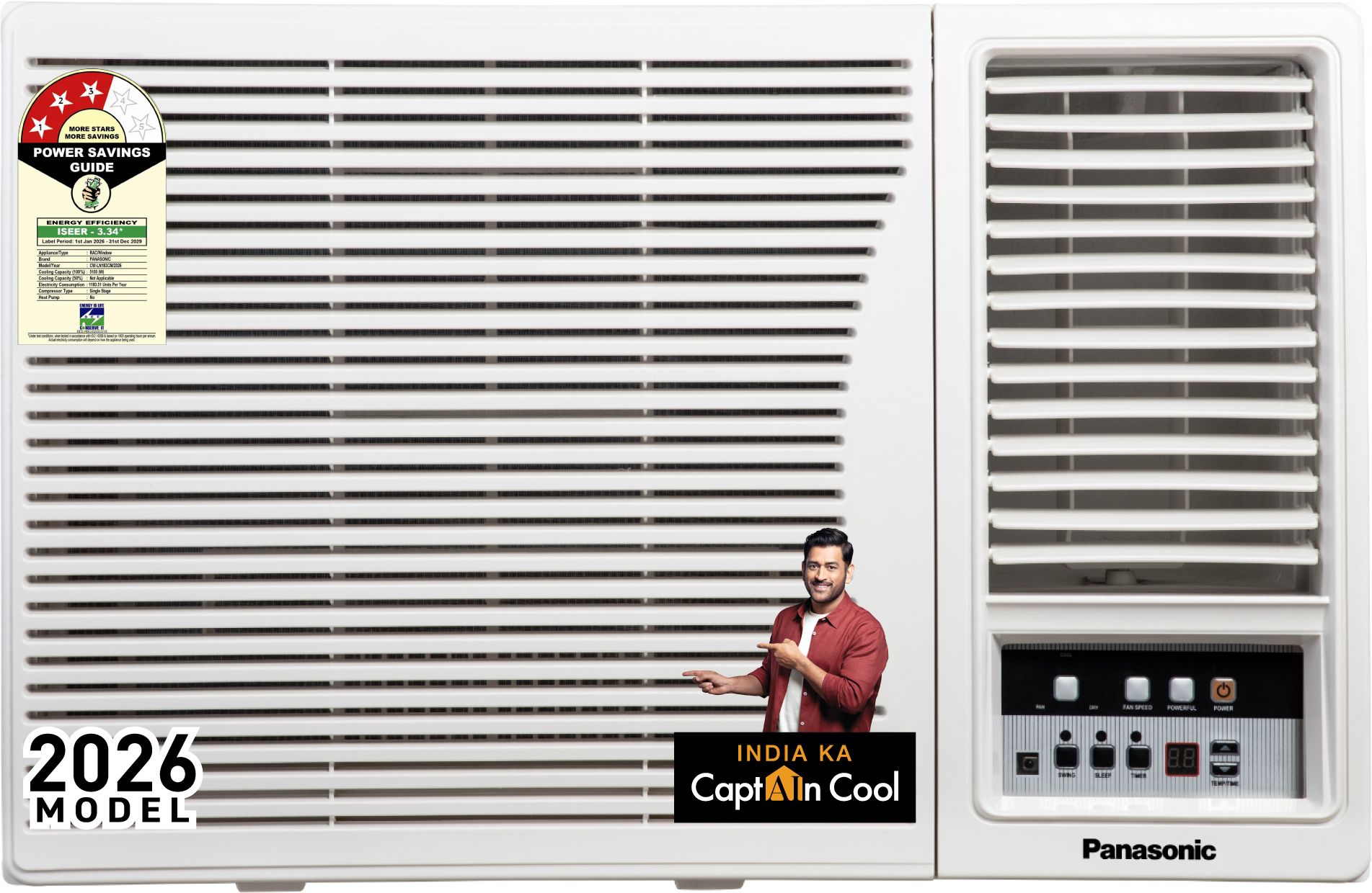 panasonic 2026 Model 1.5 Ton 3 Star Window Fixed Speed Cools at 48 Deg. C, Copper Condenser, 2-Way Swing, Powerful Mode, PM0.1 Filter AC-picture-31