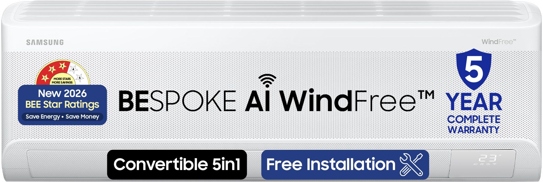 Bespoke AI 2026 Model 1.5 ton 3 Star Split WindFree Inverter with Wi-fi Energy Saving, Voice Control, Powerful Cooling, Copper, 4 Way swing, 5 Step Convertible AC-image-8