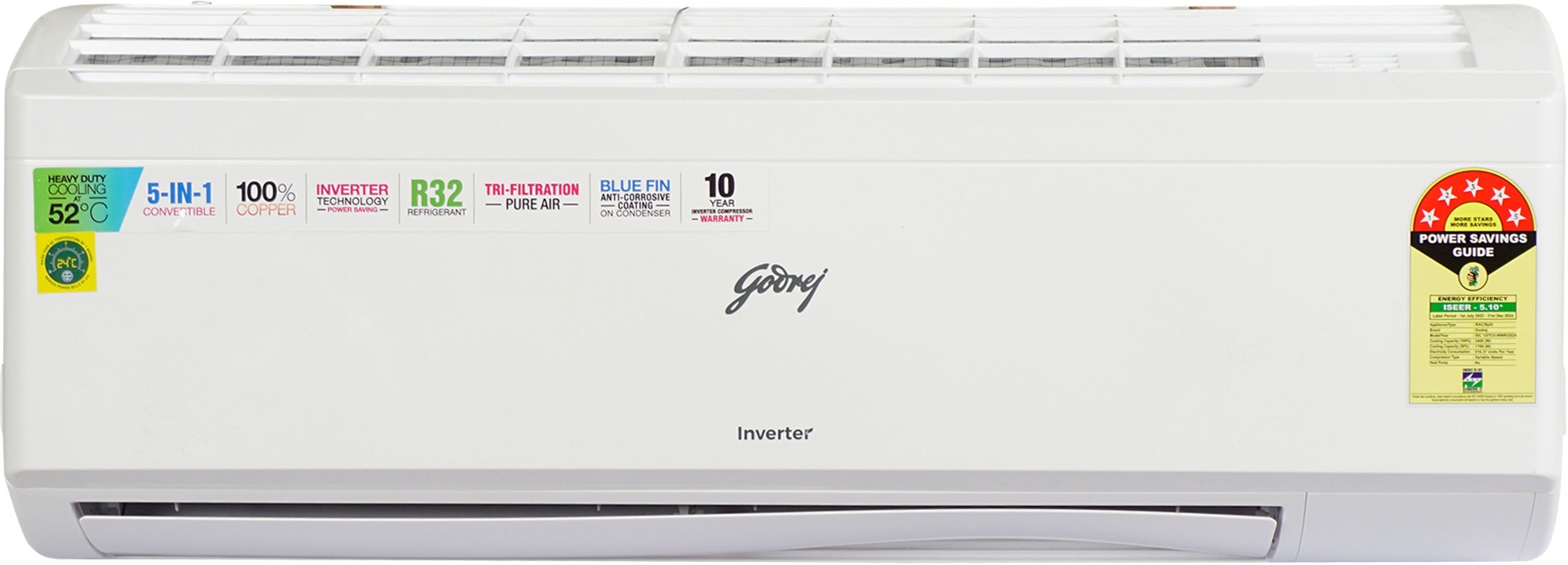 2024 Model 1 Ton 5 Star Split Inverter AC- White-image-47