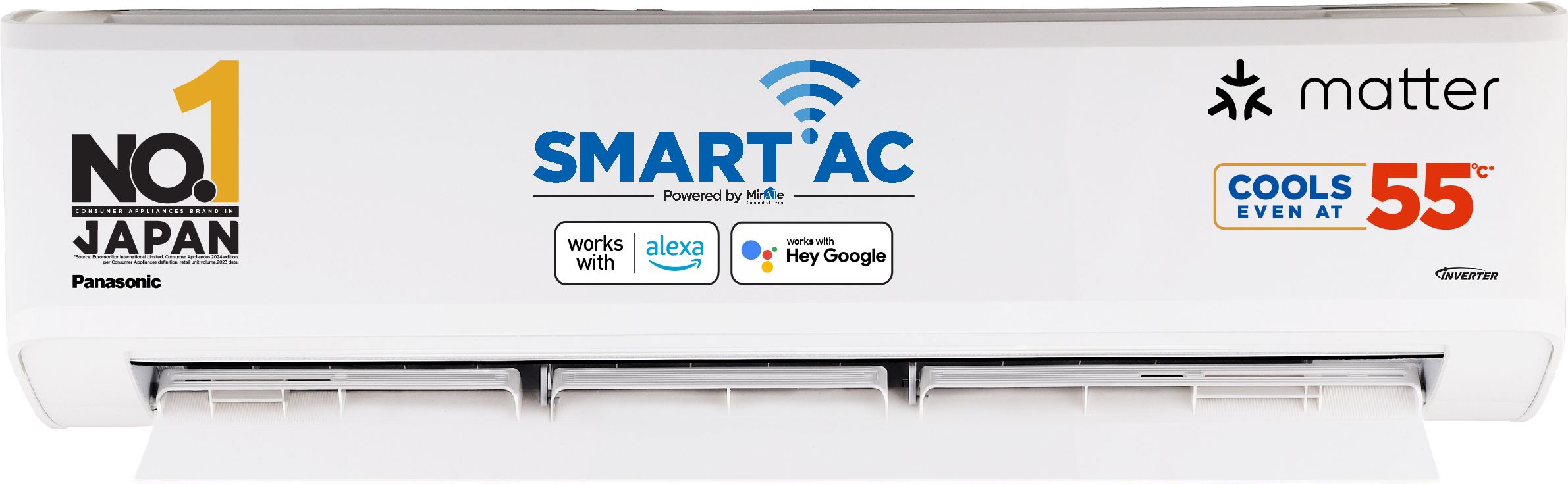 2025 Model 1.5 Ton 5 Star Split Inverter AC with Wi-fi Connect- White