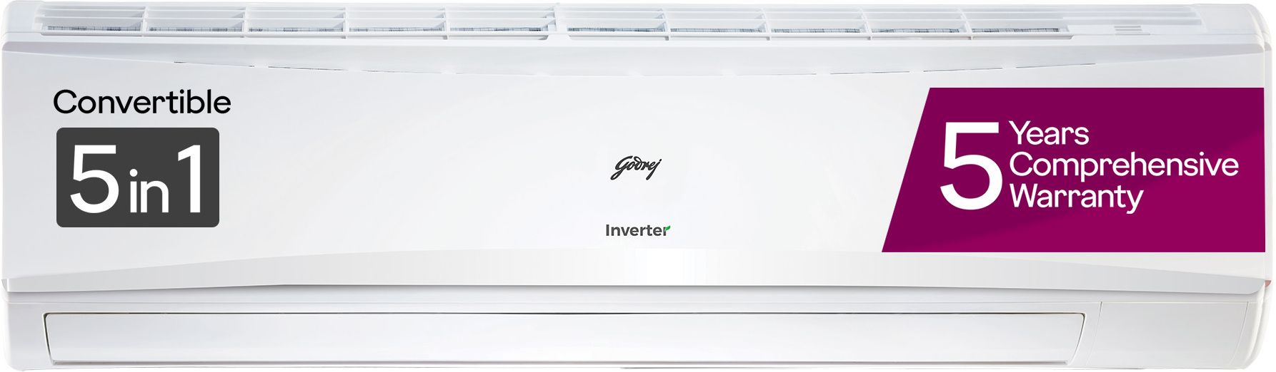 godrej 5-In-1 Convertible Cooling 2024 Model 1.4 Ton 5 Star Split Inverter Heavy Duty Cooling at Extreme Temperature AC- White-picture-28