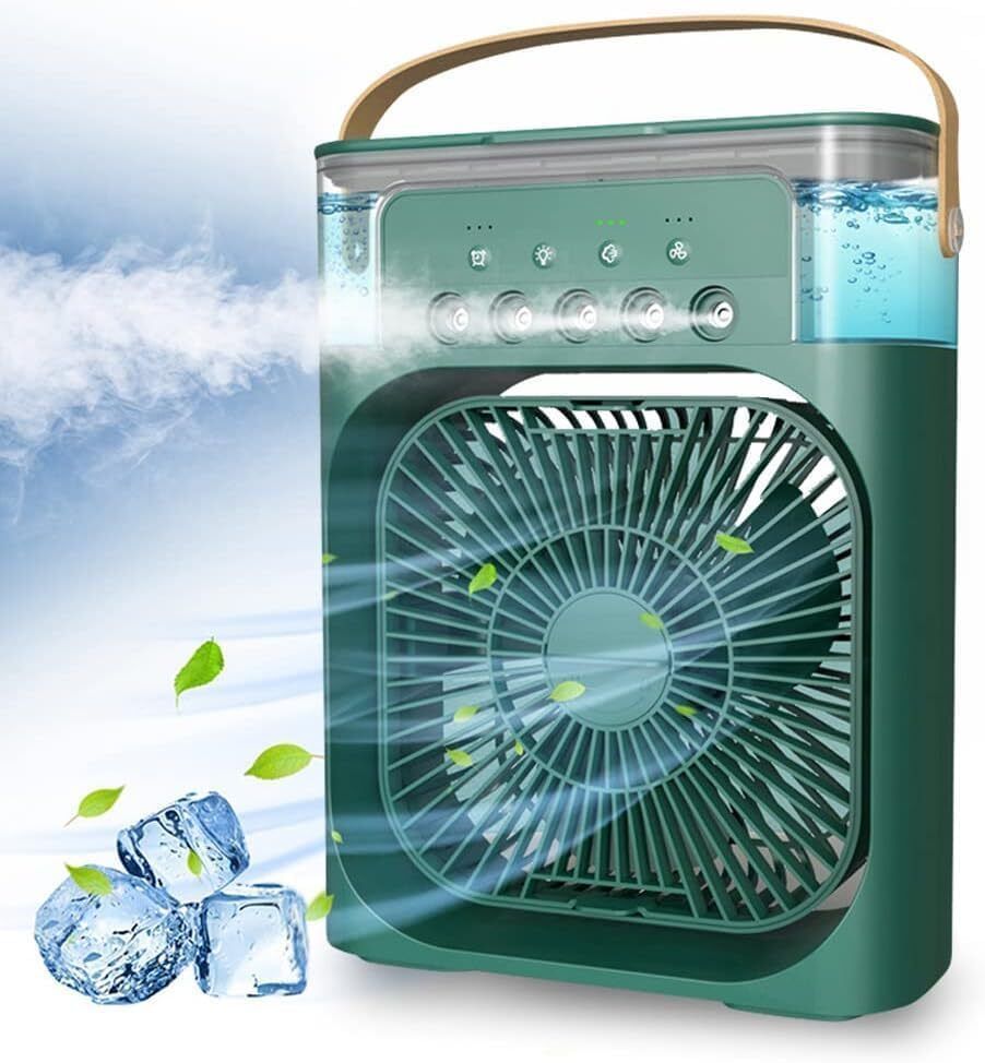 SLIPCARE USB Portable Mini Air Cooler Fan, 3 Wind Speeds Spray + 7 Color LED Light - S37 Personal Desk AC Cooler with Water Tank Fan for Home Office Bedroom Travel SLP37 USB Air Cooler-image-39