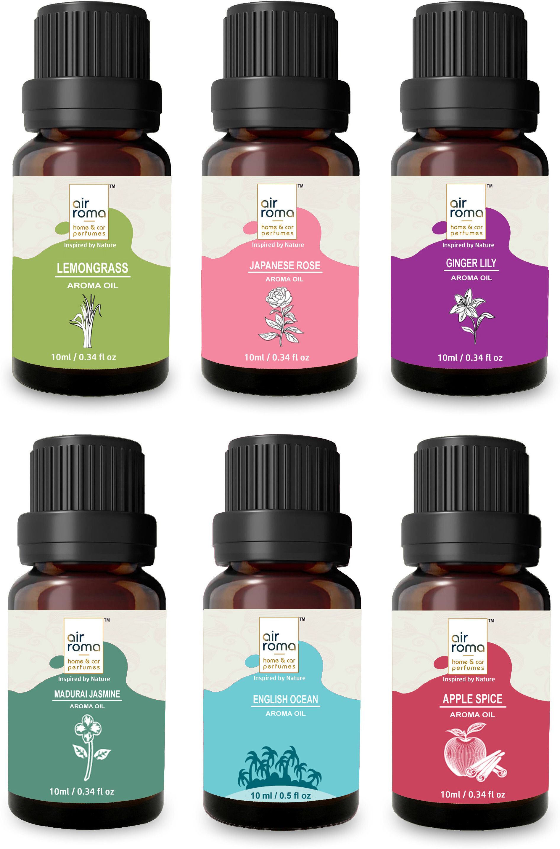 airroma Lemon Grass, Rose, Jasmine, Apple Spice, English Ocean and Ginger Lily Aroma Oil, Diffuser, Diffuser Set-picture-12