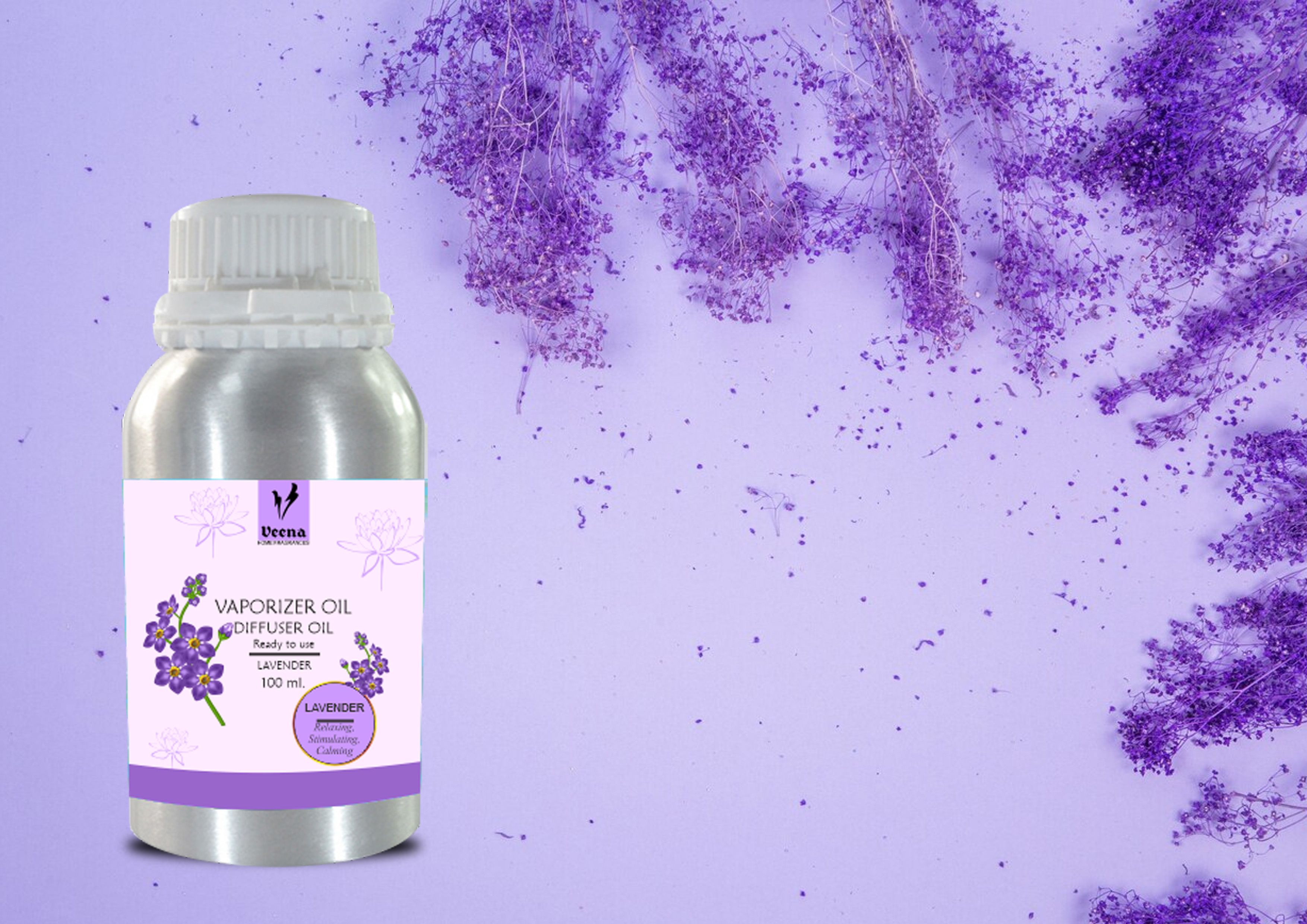 Veena Aroma Oil Diffuser, Essential Oil, Room Fragrance Lavender 100 ml Room, Garden, Bedding Room, Office, Bar Fragrance Diffuser-image-23